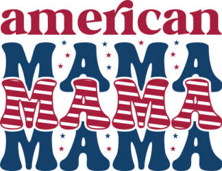 american mama, stacked echo text. 4th july - free svg file for members
