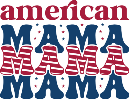american mama, stacked echo text. 4th july - free svg file for members