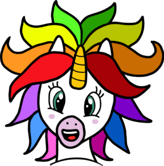 cute girly unicorn head clipart image free svg file
