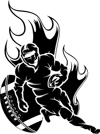 american football player in a fire and ball, fan - free svg file for members