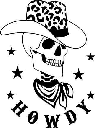 howdy, black cowgirl, cowboy skull, country - free svg file for members
