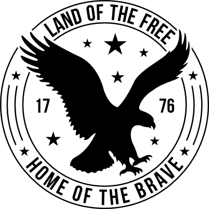 land of the free, home of the brave, 1776, eagle in circle - free svg file for members