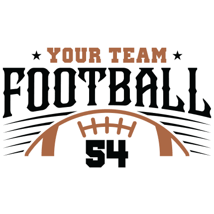 american football team fan, half ball, custom name text - free svg file for members