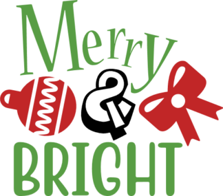 merry & bright, christmas free svg file clipart images