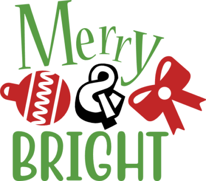 merry & bright, christmas free svg file clipart images