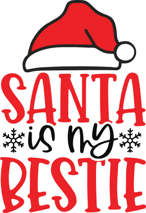 santa is my bestie, christmas free svg file