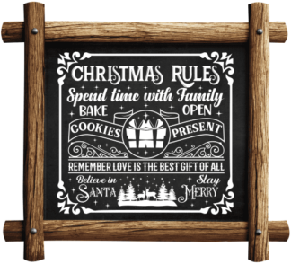 christmas rules, spend time with family - free svg file for members