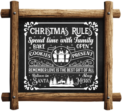 christmas rules, spend time with family - free svg file for members