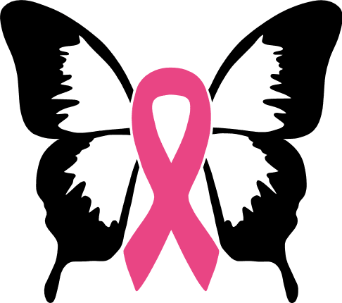 Cancer Ribbon With Wings Clipart