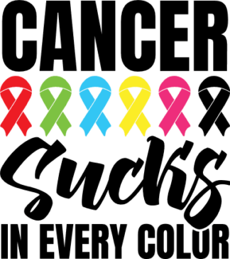 cancer sucks in every color, colored cancer ribbons - free svg file for members