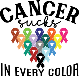 cancer sucks in every color, awareness, ribbons - free svg file for members