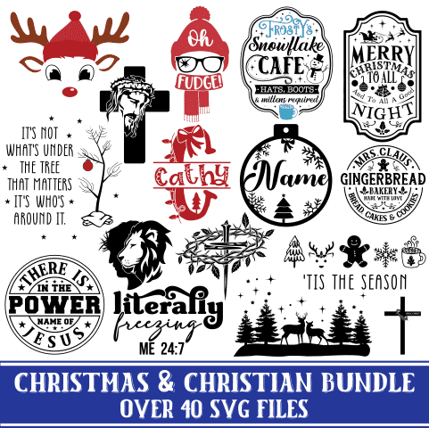 Christmas and Christian Bundle - Over 40 Svg Files
