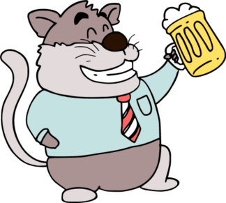 smiling dad cat drinking beer, clipart image free svg files