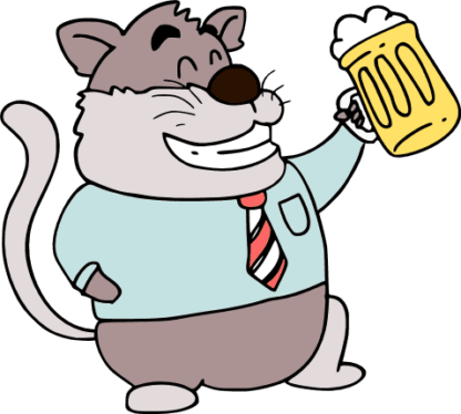 smiling dad cat drinking beer, clipart image free svg files