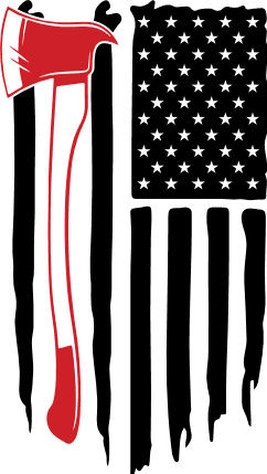 USA flag and fireman axe, firefighter gift - free svg files for members