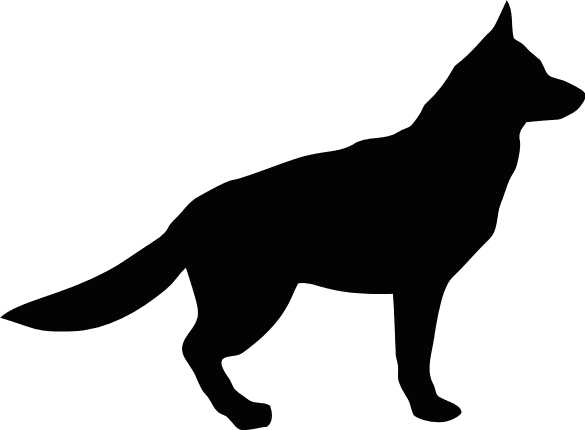 german shepherd, dog silhouette free svg file - SVG Heart