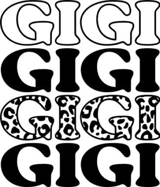 gigi sign, echo stacked text, black grandma - free svg file for members