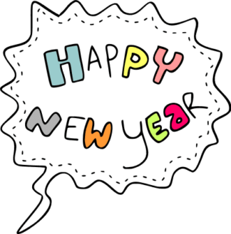 happy new year in speech bubble free svg files