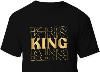 king, echo stacked text, black king, golden PNG sublimation and free svg file