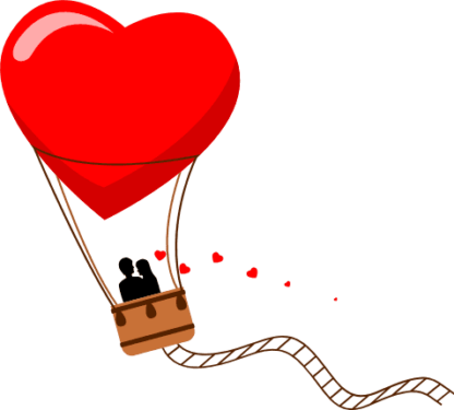 valentine air balloon, couple in love free svg file