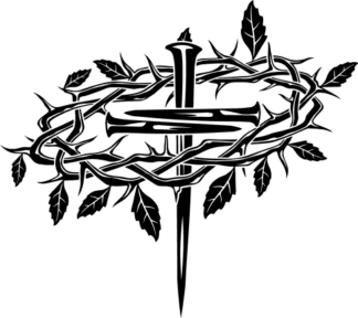 cross made of nails and thorn crown, christian - free svg file for members