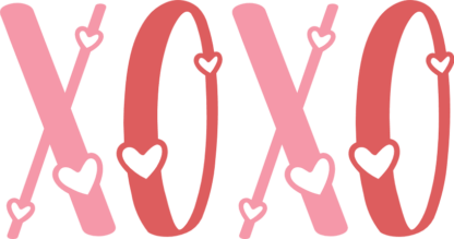 XOXO sign with hearts, valentines day - free svg file for members