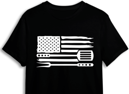 BBQ flag, fork and spatula, american flag patriotic tshirt design - free svg file for members