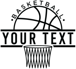 Basketball ball split text frame, basketball team shirt - free svg file for members