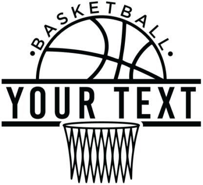 Basketball ball split text frame, basketball team shirt - free svg file for members