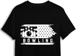 Bowling flag, grunge flag, bowling shirt design - free svg file for members