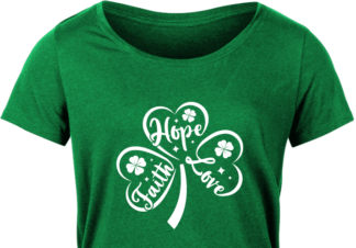 Faith, love, hope, clover leaf, st patricks day shirt design - free svg file for members