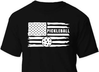 pickleball, grunge USA flag shirt design - free svg file for members
