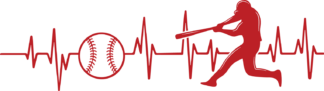 Baseball softball hearbeat wave - free svg file for members