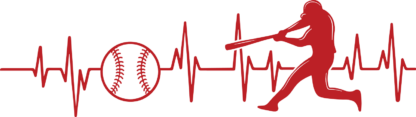 Baseball softball hearbeat wave - free svg file for members
