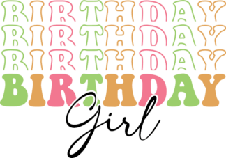 Birthday girl, girly birthday shirt design - free svg file for members