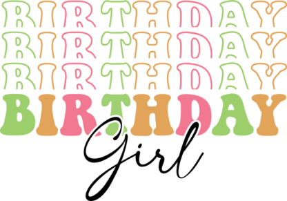 Birthday girl, girly birthday shirt design - free svg file for members