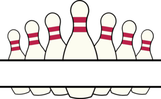 Bowling monogram, bowling pins split name frame - free svg file for members