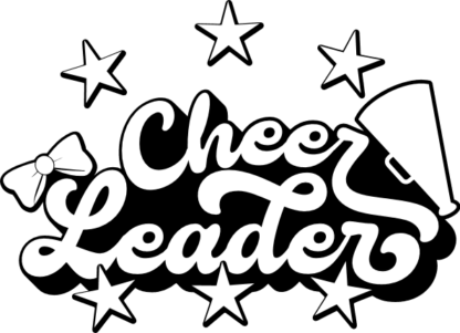 Cheer leader, stars, bow, cheer megaphone - free svg file for members