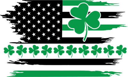 Clover leaf flag, saint Patricks day, Grunge - free svg file for members