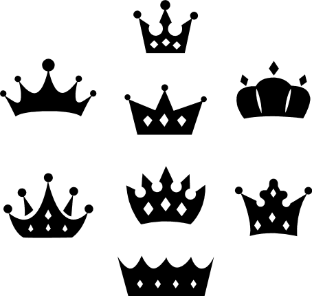 Crown bundle, royal clipart image, free svg file - SVG Heart
