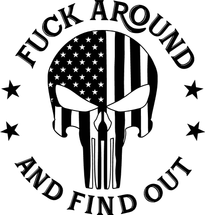 Fuck around and find out, flag, skull, sarcastic funny - free svg