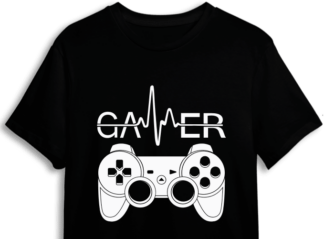 Gamer sign, heart wave, game player tshirt design free svg file