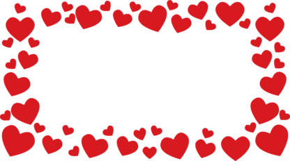 frame made of hearts, valentines day free svg file clipart image