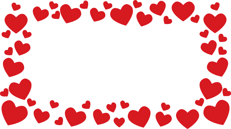 frame made of hearts valentines day free svg file clipart image