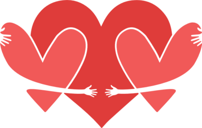 hugging hearts, family love, valentines day - free svg file for members