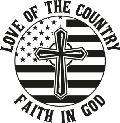 Love of the country, faith in God, christian cross free svg file, clipart image