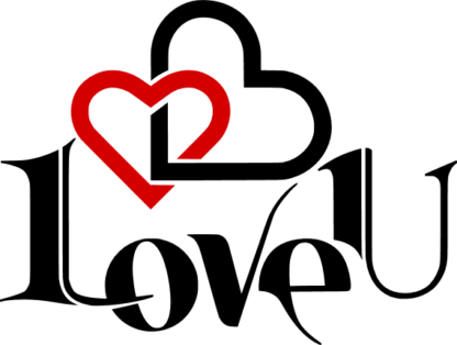 love u, heart, valentines day clipart image, free svg file