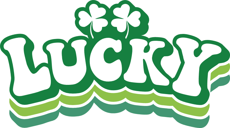 Lucky, clover leaves, St Patricks day, echo text - free svg file