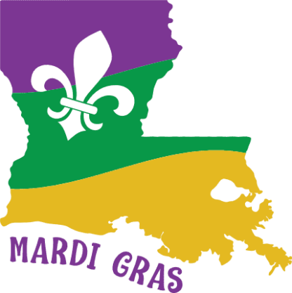 Mardi gras flag, fleur de lis - free svg file for members - SVG Heart