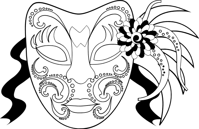 mardi gras jester clip art black and white